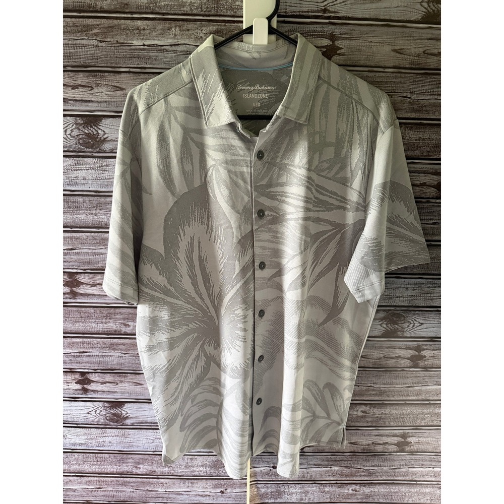 Tommy Bahama Island Zone Men's Short-Sleeved Button-Down Shirt Size L Tropical